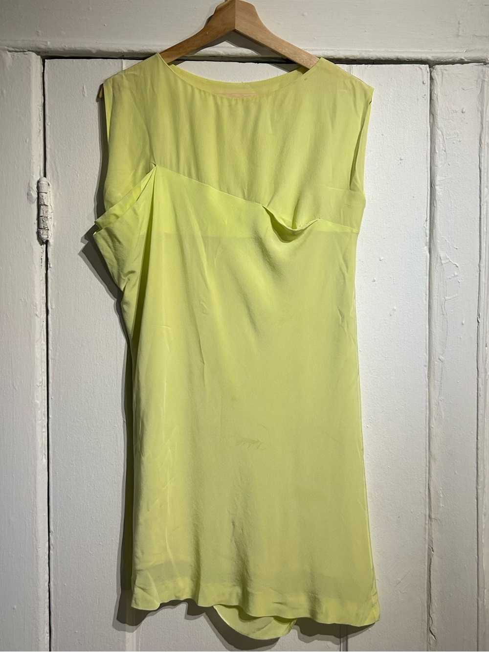 Maison Martin Margiela Yellow Silk Shift Mini Dress